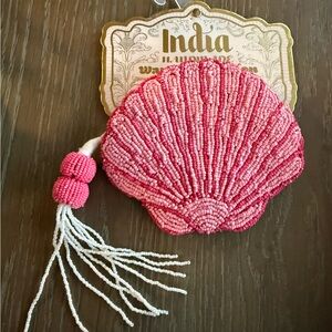 NWT Pink Beaded Viral TikTok Shell Pouch
